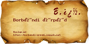 Borbándi Árpád névjegykártya